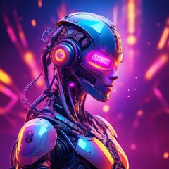 ein hochfuturistischer Roboter mit sichtbaren funktionsteilen