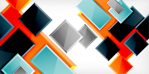 Square shape color abstract geometry. Vector Illustration For Wallpaper, Banner, Background, Card, Book Illustration, landing page