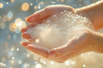 Obraz premium Capturing the Essence of Water A Glimpse into the Beauty of Bubbles and Light in Nature's Embrace
