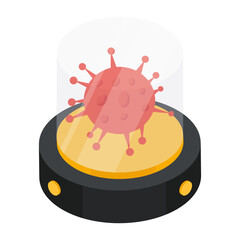 flat isometric design icon of COVID-19

