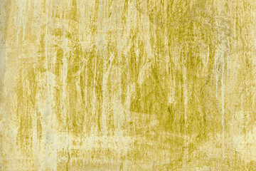 Grunge yellow concrete background. Textured plaster wall. Color of the year 2025 concept. Top view,...