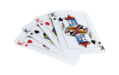 Poker game. Playing cards isolated on white