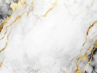 Elegant White Marble Texture with Golden Veins - Luxury Background for Design Projects