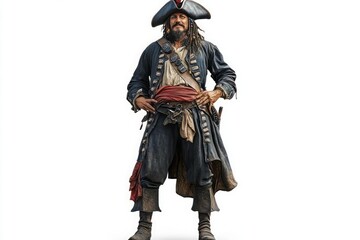 Pirate full body on a white background