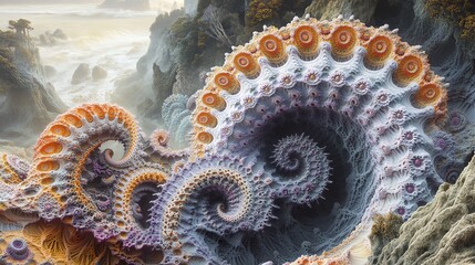 Obraz premium Colorful abstract spiral formation, nature