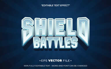shield battles editable text effect vector 3d for game 