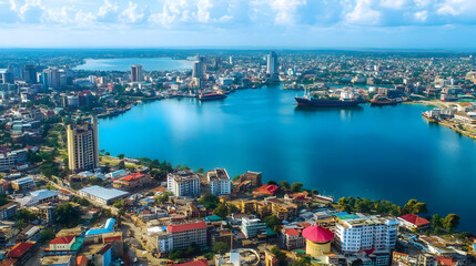 Aerial View of Dar es Salaam, Tanzania.