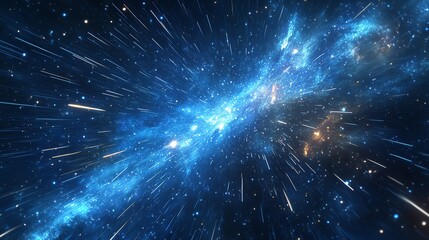 Obraz premium Starry night sky with dynamic light effects