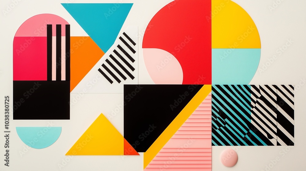 Poster Geometric shapes and patterns in a minimalist design.