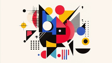 Obraz premium Geometric shapes and patterns in a minimalist design.