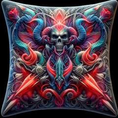 Naklejka premium Gothic Pillow Design Sketch. Mockup