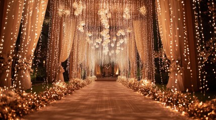 Luxurious backdrop with sparkling lights, creating joyful atmosphere