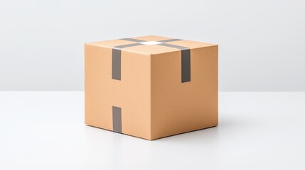 Obraz premium Sharp-Cornered Cardboard Box Showcasing Eco-Friendly Appeal