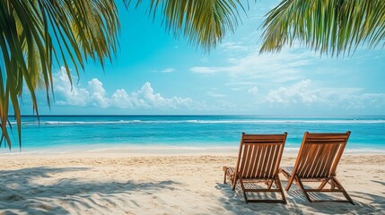 Elevated View of a Serene Beach Scene Perfect for Promotional Content
