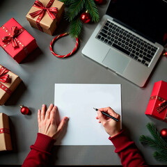Christmas New Year Santa's shop letter mockup