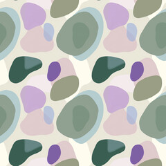Seamless design with organic forms blending with geometric shapes, abstract minimalism in muted tones