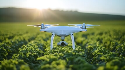 Drones used for agriculture, including research, safety, rescue, and terrain scanning technologies. Drones also monitor soil moisture and yield problems, and send data to smart farmers on tablets.