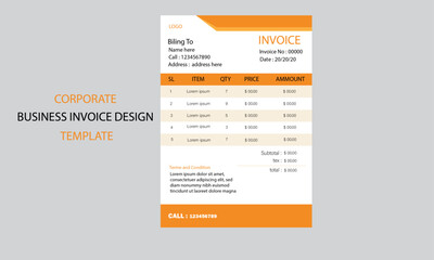 Creative modern minimal business invoice template design