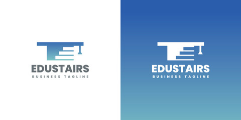 education stairs logo vector