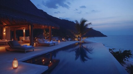 Serene Coastal Evening at Luxury Resort