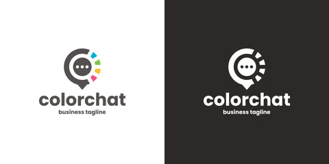 color chat logo vector