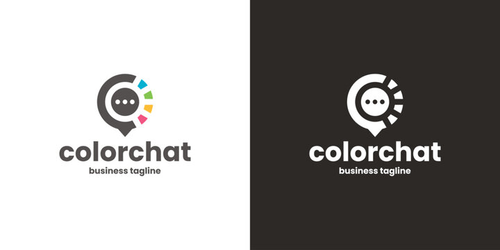 color chat logo vector