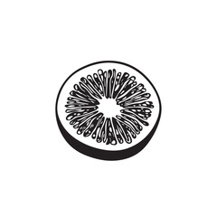 Kiwi In cartoon, hand-drawn flat style. image for social media, websites and UI. Isolated 2D vector design in logo, icon, sketch style, simple line vector, single color. AI Generative Art.