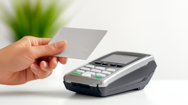 A person is using a card reader to pay for something