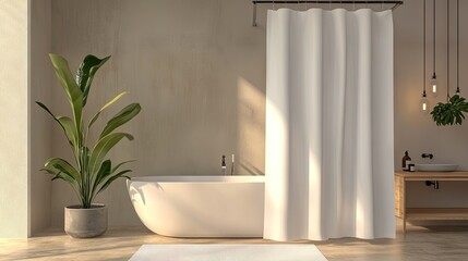 Fototapeta premium Modern Bathroom Illustration in 3D Perspective