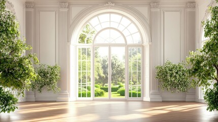 Spacious Empty White Interior with Natural Light