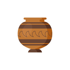 Clay pot vintage vector