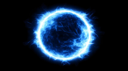 Obraz premium X-ray spectrum of the Sun with glowing blue areas and energy flows representing active zones