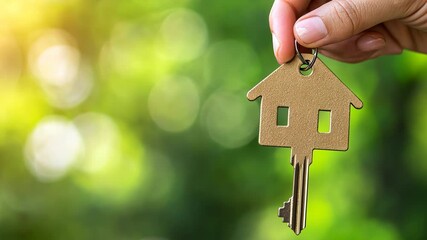 Hand Holding House Keychain