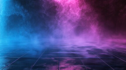 Abstract Smoke Background with Blue and Pink Lighting