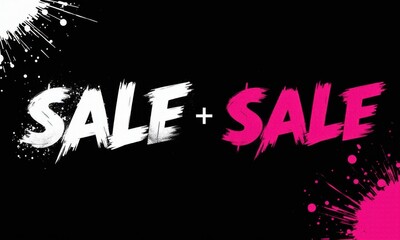Colorful SALE typography with splashes of paint for creative promotional designs.