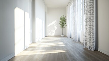 Fototapeta premium Stylish 3D Render of a Modern Hallway