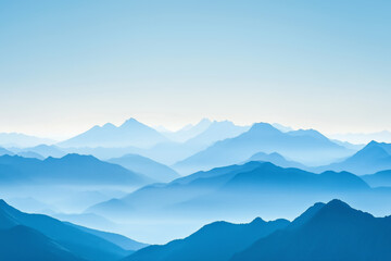 Fototapeta premium Beautiful landscape of misty mountain ranges