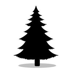 Christmas Tree silhouette illustration Design Christmas Tree silhouette icon