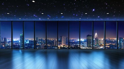 Expansive Interior With Night City View