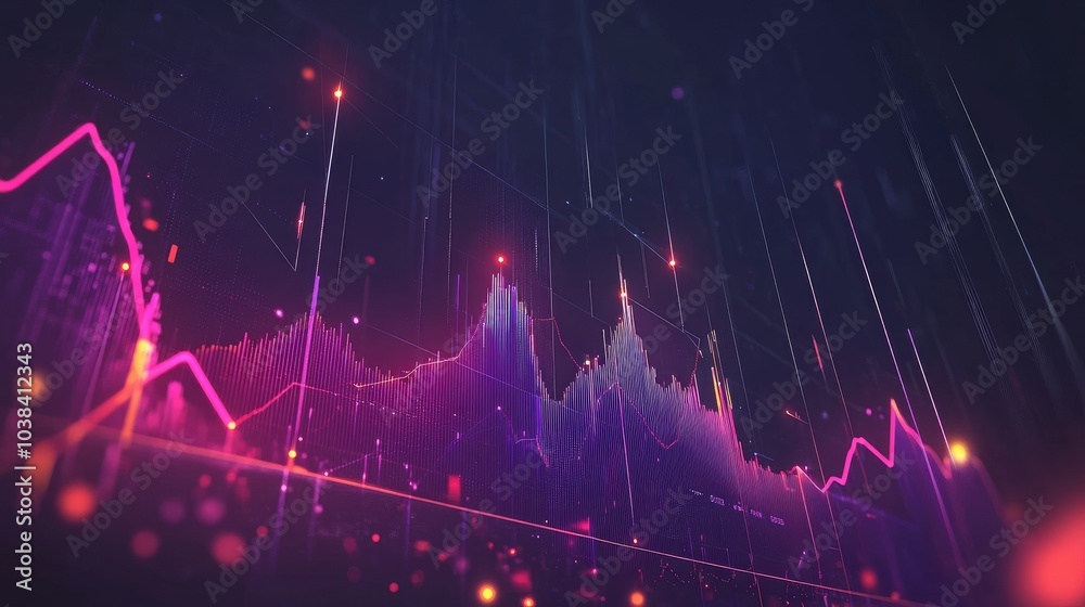 Poster dynamic vector illustration of abstract data visualization