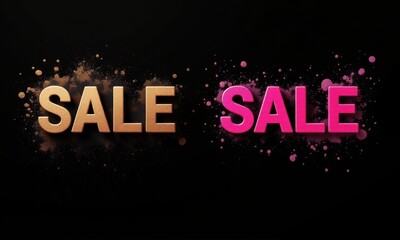 Creative 3D SALE text with abstract paint splashes, ideal for eye-catching discount ads.