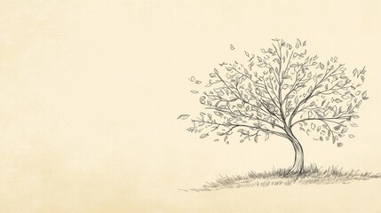 Elegant Simple Tree Illustration on Light Background