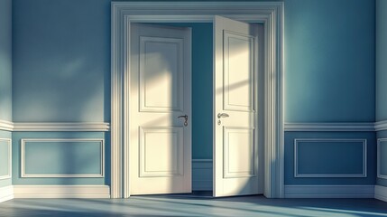 Bright Open Doors in a Modern Room