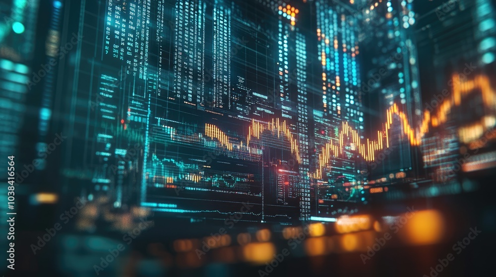 Poster Dynamic Abstract Background with Data Visualization