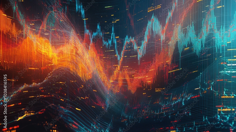 Poster abstract artistic representation of data patterns