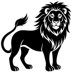 lion black and white