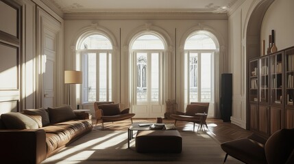 Elegant Luxury Interior Room with Bright Light
