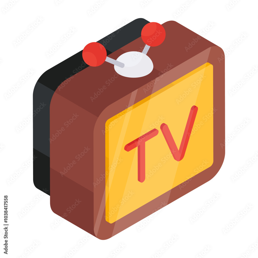 Canvas Prints A flat design icon of television

