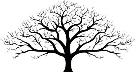 Tree Vector Black Silhouette Design For T-Shirt