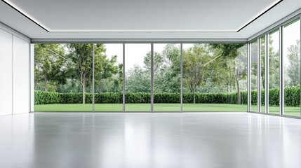 Fototapeta premium Minimalist Empty Room with Smooth White Walls